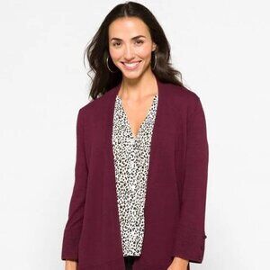 Evolution by Cyrus Women's Myna 3/4 Sleeve Cardigan Ancho Chili Size S NWT
